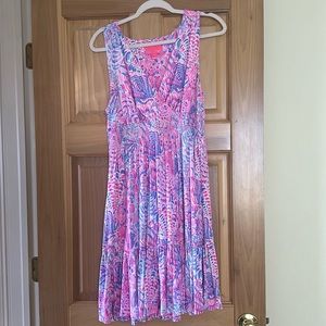 Lilly Pulitzer Vivette Dress Size Large print Raz Berry Sea You Soon